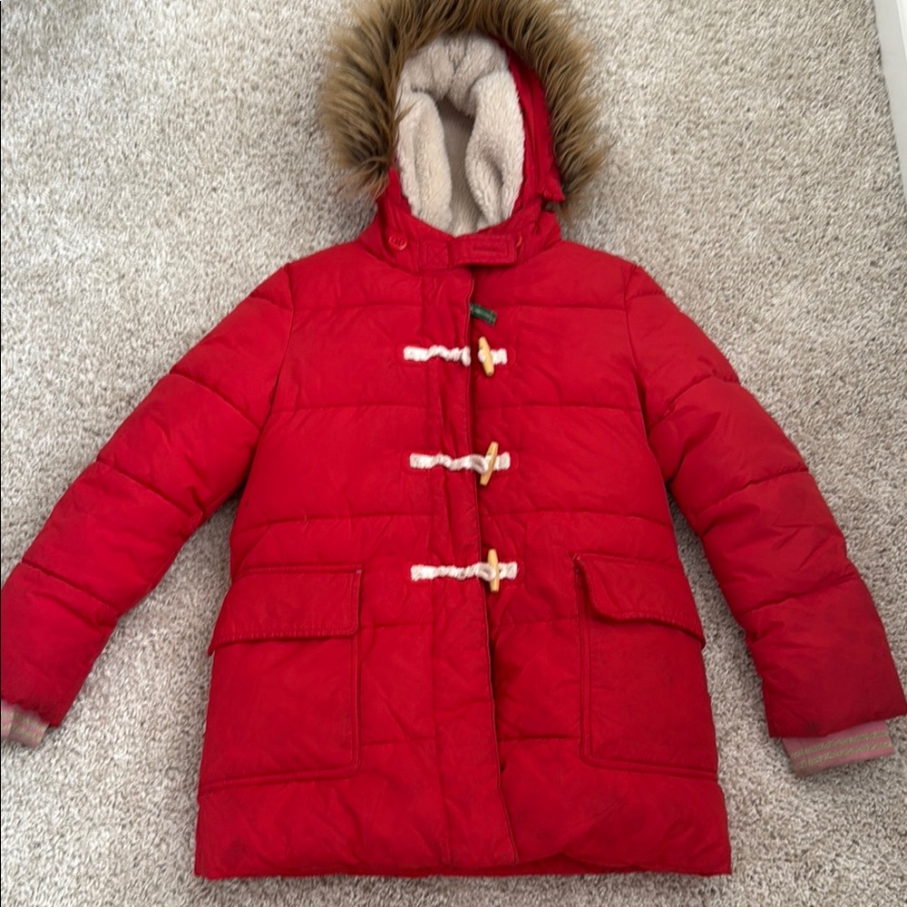 Boden girls coat with faux fur hood (removable)